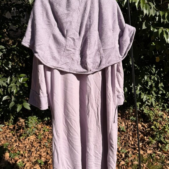 Lilac Oversized Textured Duster Cardigan | Boho Layering Piece with Pockets - Picture 3 of 4